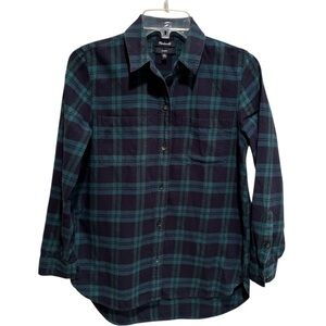 Madewell Classic Plaid Shirt in Blue and Green